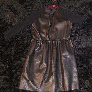 zara leather dress
